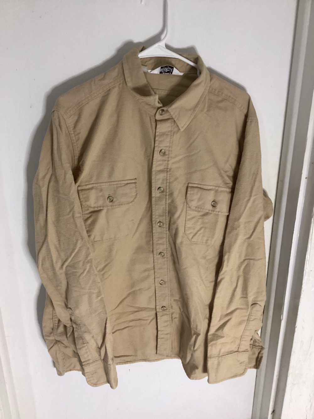 Woolrich VTG Men's Beige Lightweight Button-Up Jacket Shirt